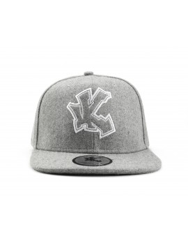 Underground Kulture Grey Woolly Snapback Baseball Cap 